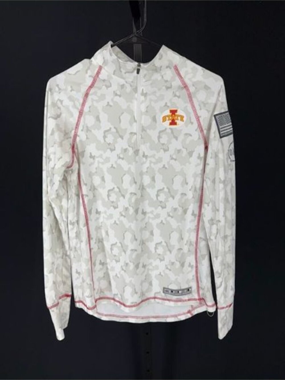 Colosseum Iowa State Cyclones White Camo Half Zip Pullover